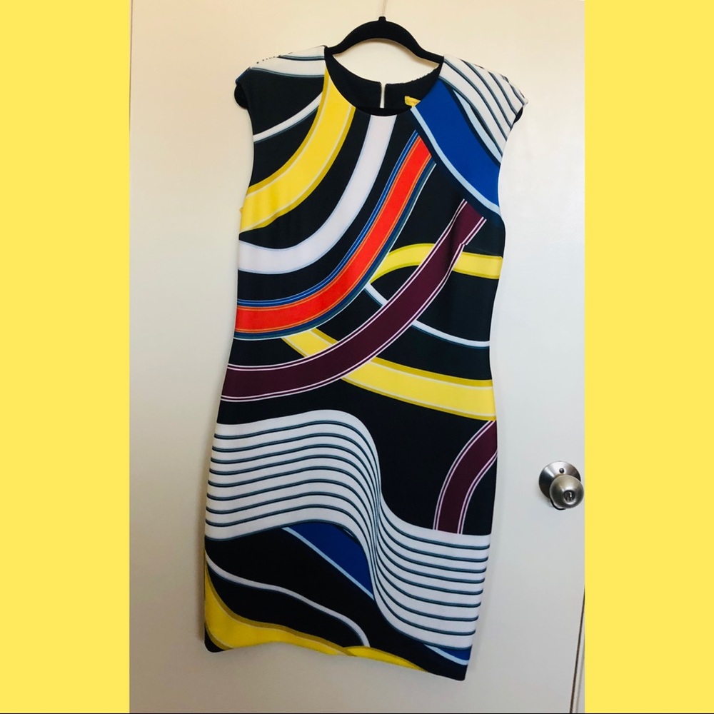 Catherine Malandrino Printed Scuba Sheath Dress - Picture 3 of 7
